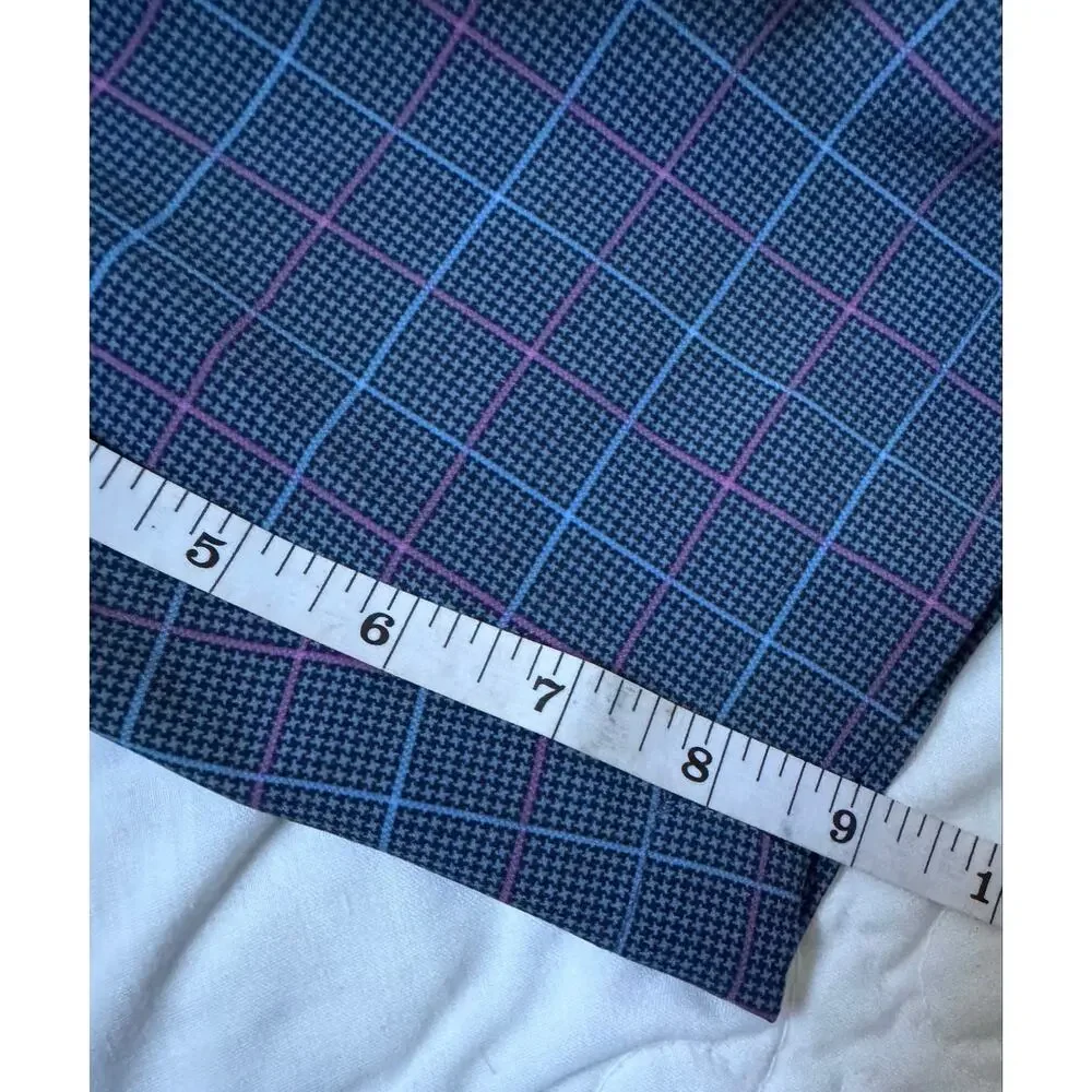Jack Nicklaus Men's Golf Shorts Size 36 Plaid Navy Purple Pink Flat Front